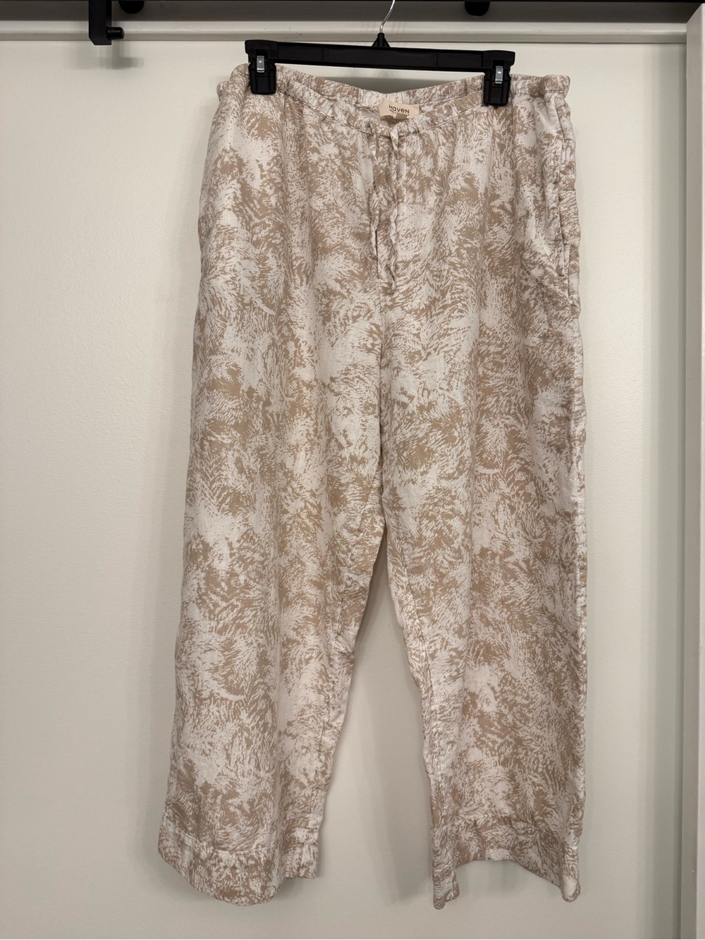 Haven Well Within Neutral Print Linen/Organic Cotton Relaxed Pants
